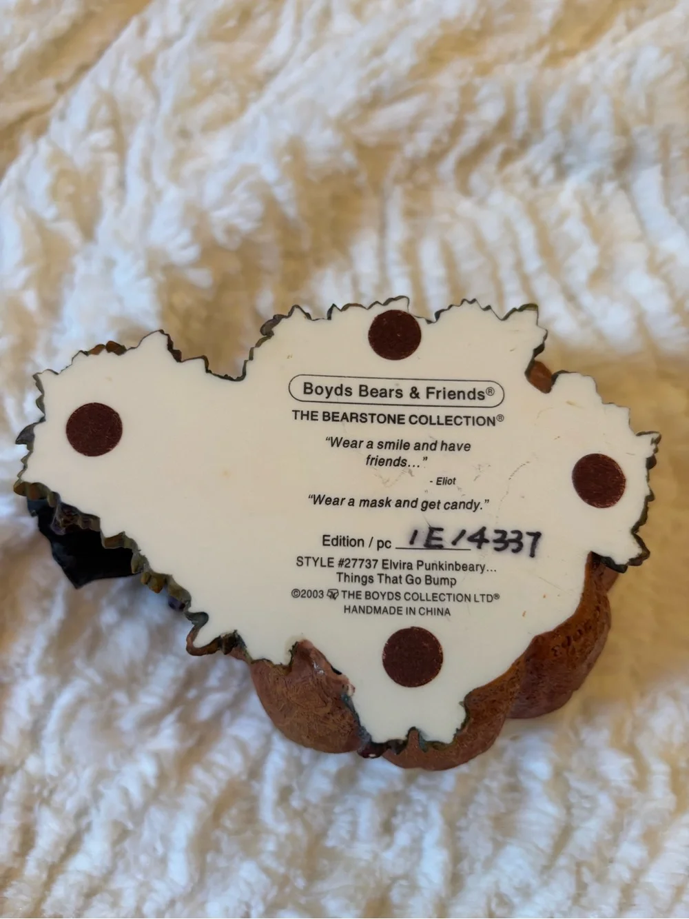 Boyd’s Bear resin Halloween votive holder